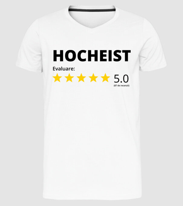 Evaluare 5 HOCHEIST model alb pe tricou