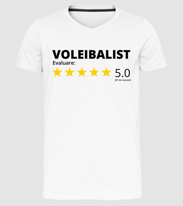 Evaluare 5 VOLEIBALIST model alb pe tricou