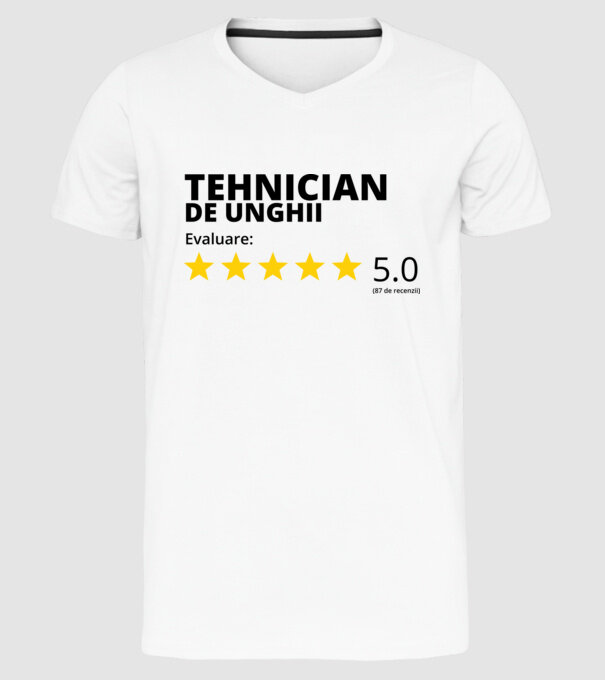 Evaluare - TEHNICIAN DE UNGHII model alb pe tricou