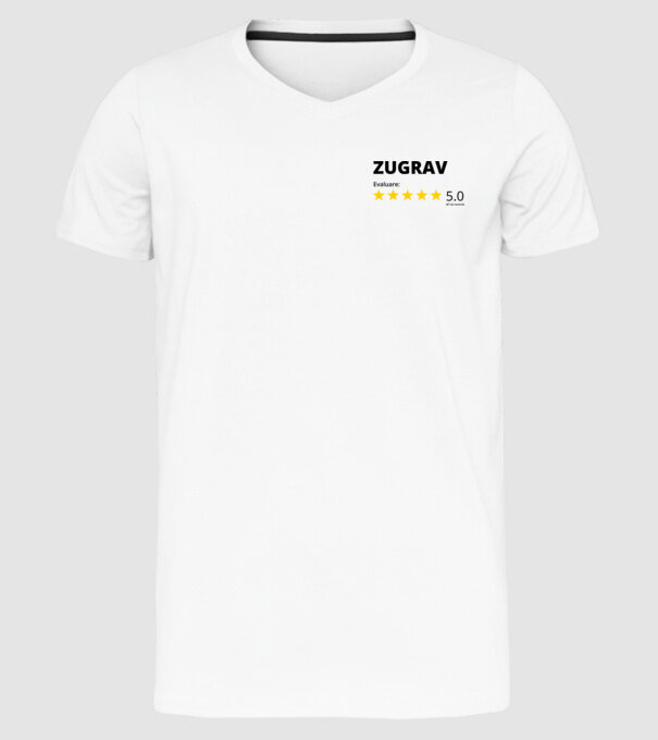 Evaluare - ZUGRAV model alb pe tricou