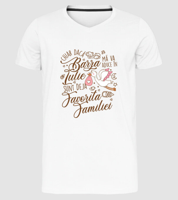 Favorita familiei IULIE model alb pe tricou