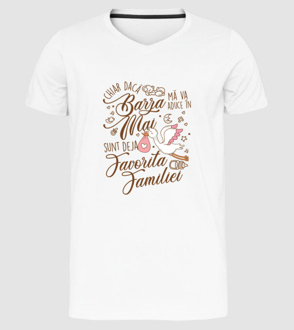 Favorita familiei MAI model alb pe tricou