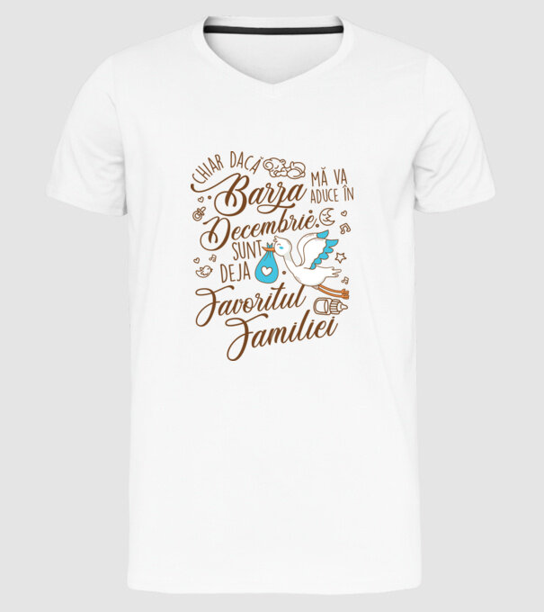 Favoritul familiei DECEMBRIE model alb pe tricou