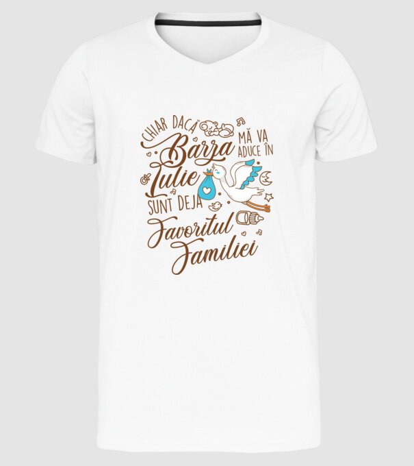 Favoritul familiei IULIE model alb pe tricou