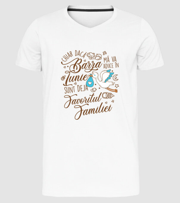 Favoritul familiei IUNIE model alb pe tricou