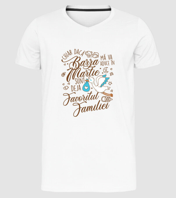 Favoritul familiei MARTIE model alb pe tricou