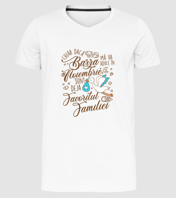 Favoritul familiei NOIEMBRIE model alb pe tricou