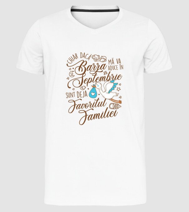 Favoritul familiei SEPTEMBRIE model alb pe tricou