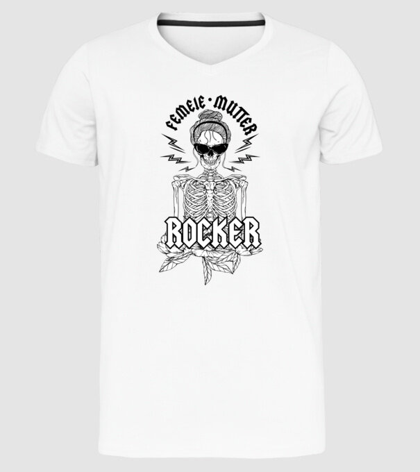 femeie - mutter - rocker model alb pe tricou