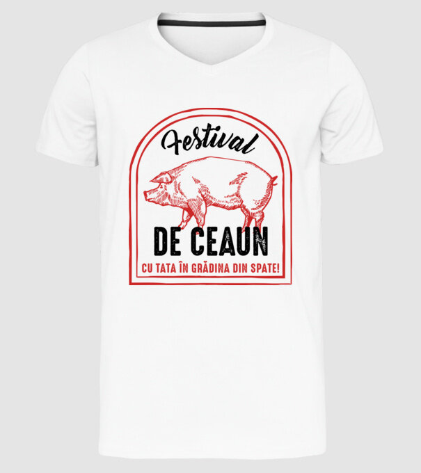 Festival de ceaun - cu tata în grădina din spate! model alb pe tricou