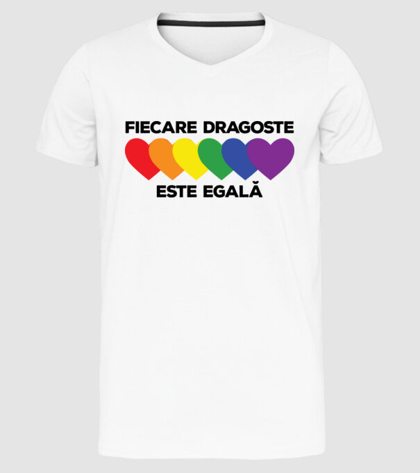 Fiecare dragoste este egală model alb pe tricou