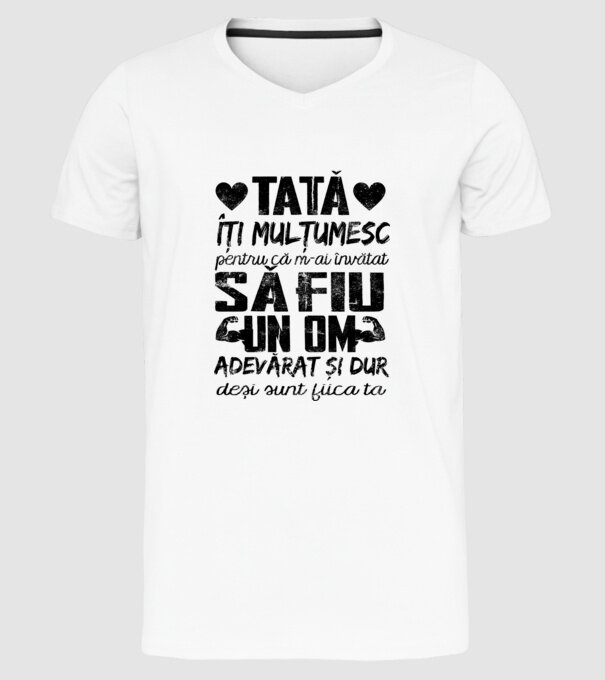 fiică crescută ca fiu Alb model alb pe tricou