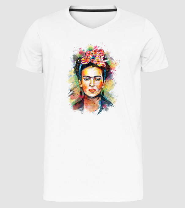Frida Kahlo model alb pe tricou