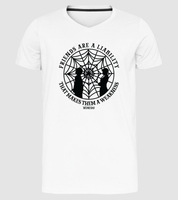 Friends are liability model alb pe tricou