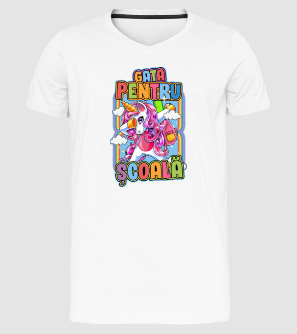 Gata pentru școală D1947707 model alb pe tricou
