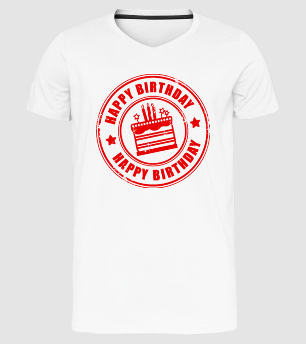 happy birthday model alb pe tricou