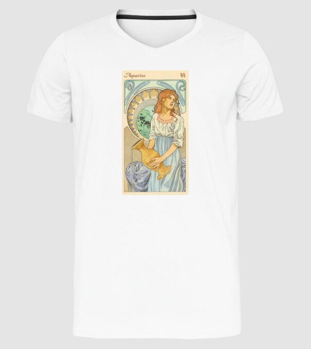 Horoscop Tarot VARSATOR model alb pe tricou