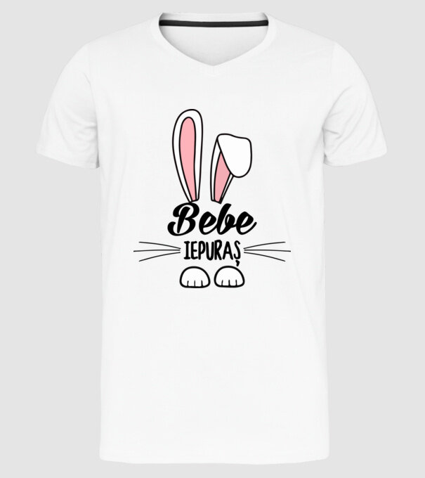 iepuraș bebe model alb pe tricou