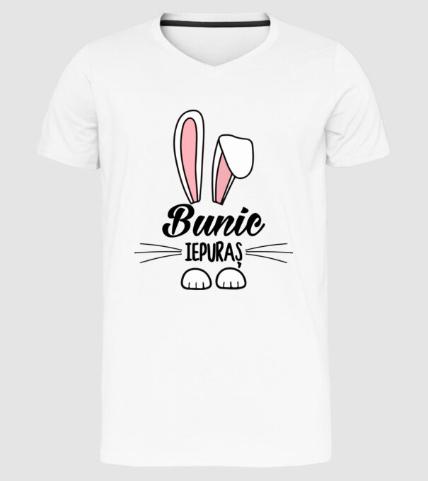 iepuraș bunic model alb pe tricou