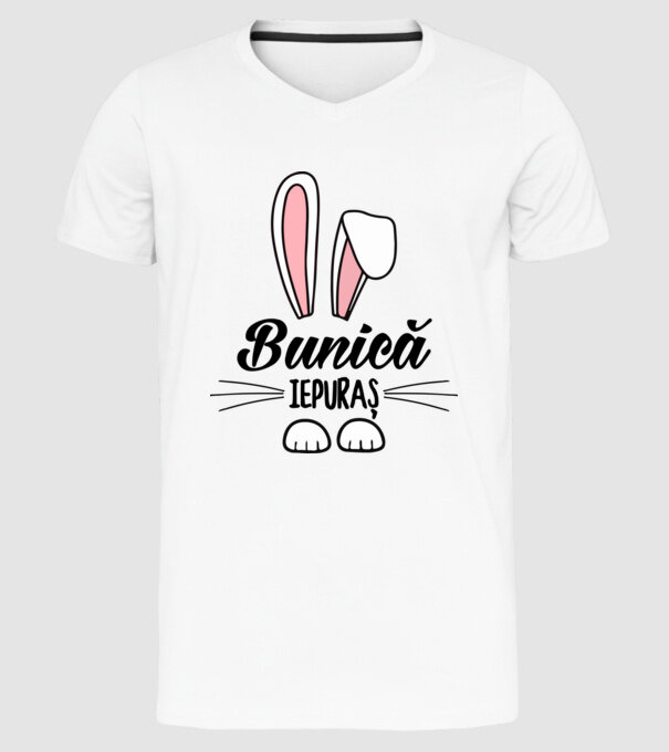 iepuraș bunică model alb pe tricou