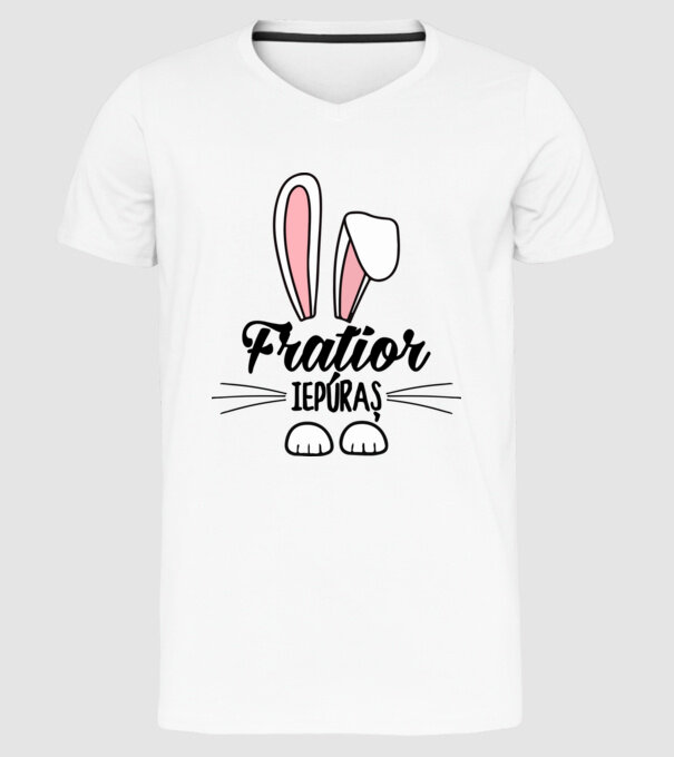 iepuraș frățior model alb pe tricou