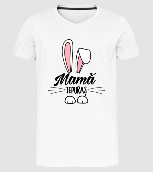 iepuraș mamă model alb pe tricou