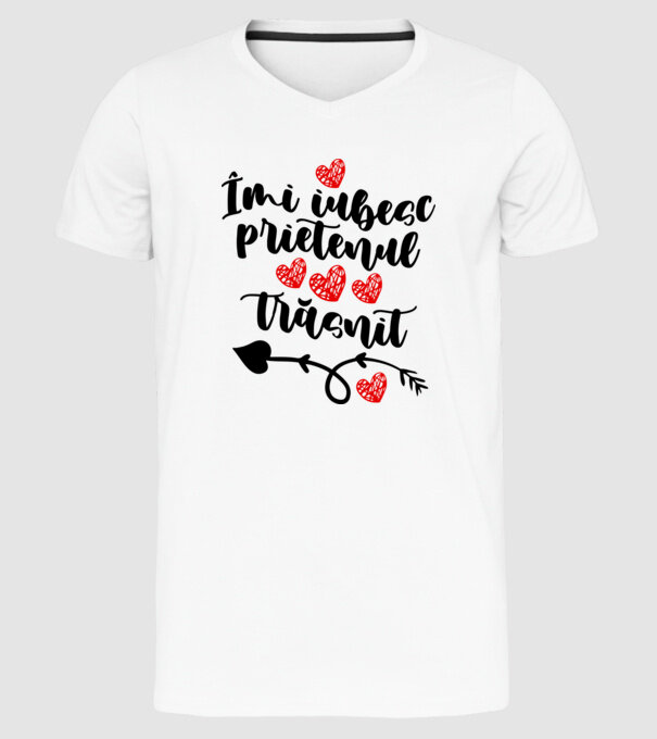 Îmi iubesc prietenul trăsnit model alb pe tricou