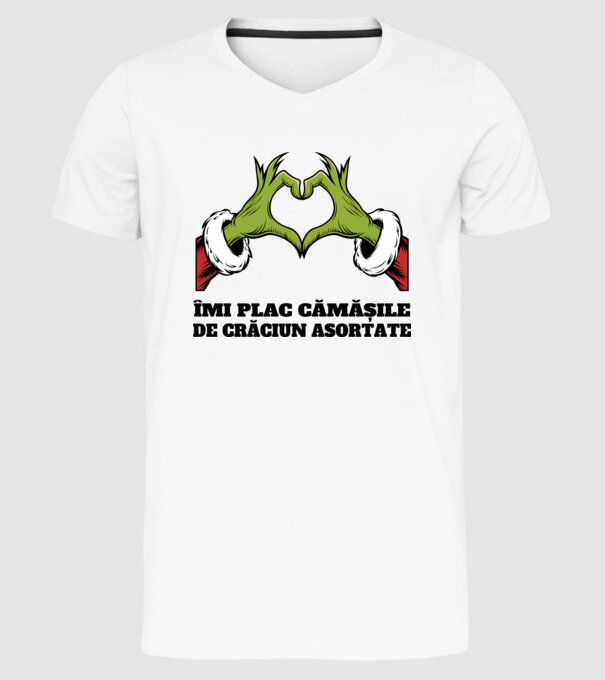Îmi plac cămășile de crăciun asortate alb model alb pe tricou