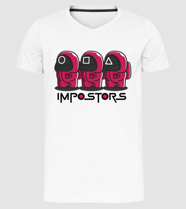impostors squid game model alb pe tricou