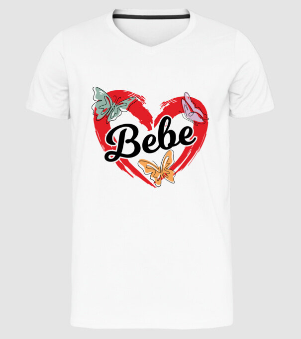 Bebe model alb pe tricou