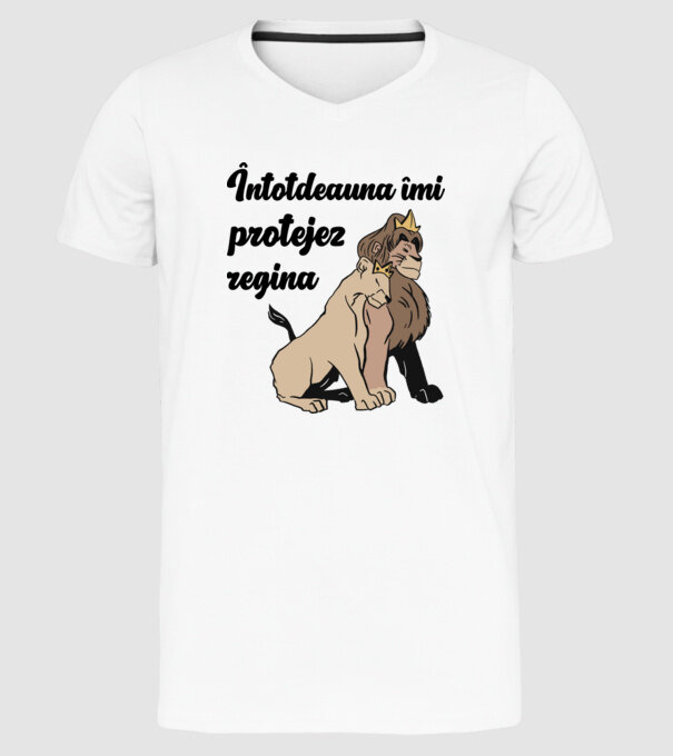 Întotdeauna îmi protejez regina model alb pe tricou