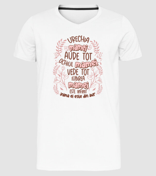 Iubirea mamei este infinit model alb pe tricou