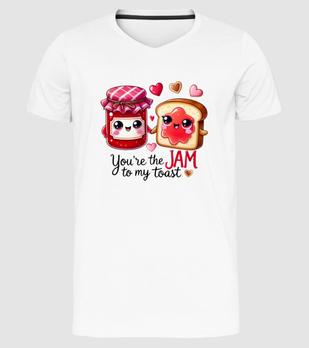 Jam to my Toast model alb pe tricou