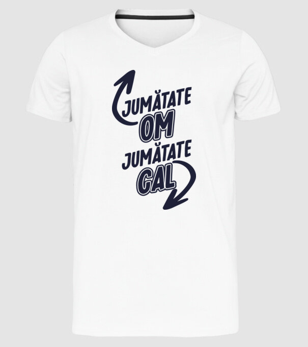 Jumătate om, jumătate cal model alb pe tricou