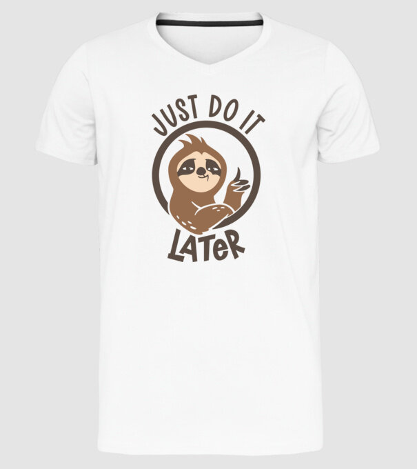 Just do it model alb pe tricou