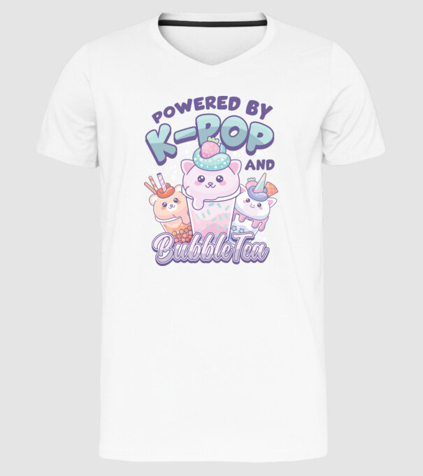 K-POP BUBBLE TEA model alb pe tricou
