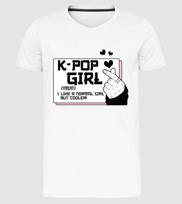 K-POP FANGIRL model alb pe tricou