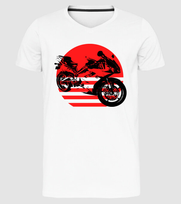 Katana model alb pe tricou
