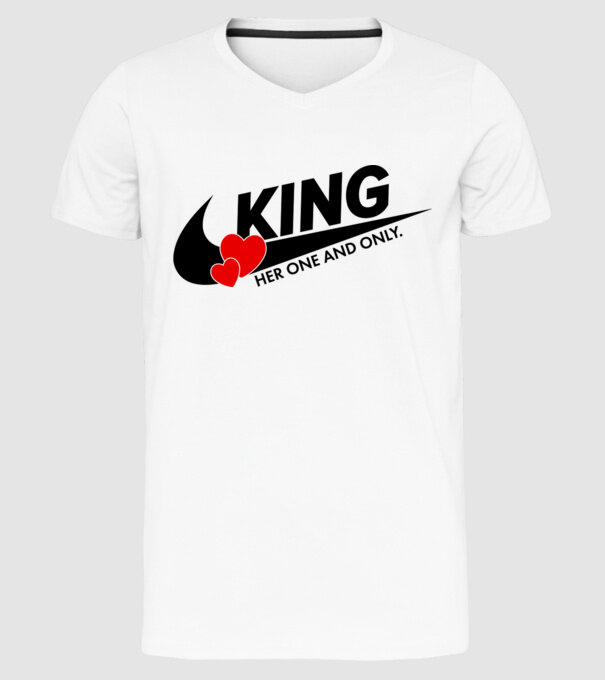 King model alb pe tricou