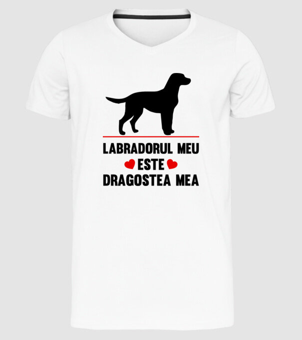 labradorul meu este dragostea mea model alb pe tricou