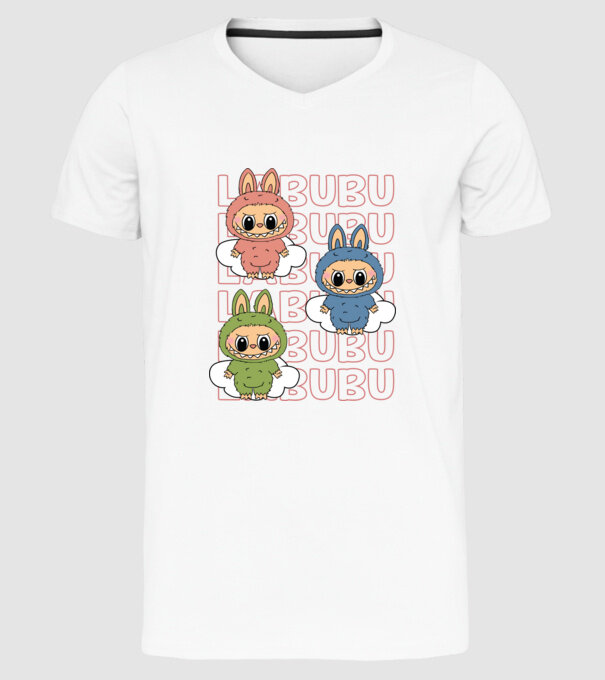 LABUBU model alb pe tricou