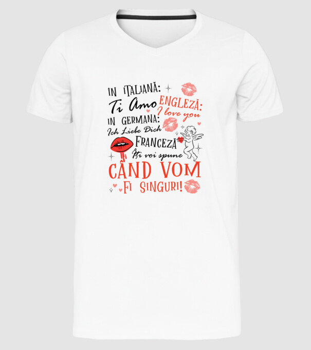 Lecție de limbă model alb pe tricou