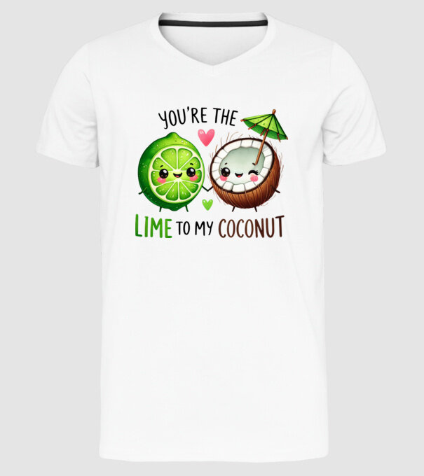 Lime to my Coconut model alb pe tricou