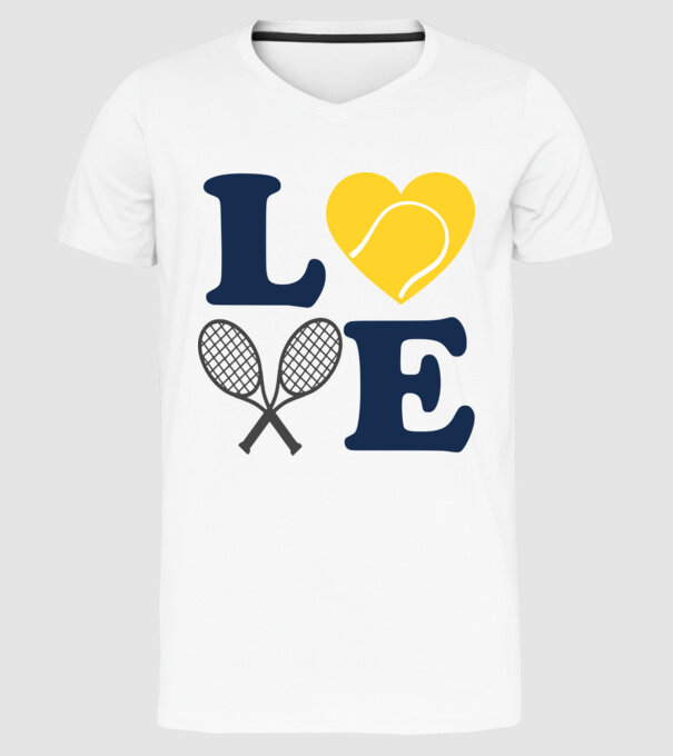 LOVE Tennis model alb pe tricou
