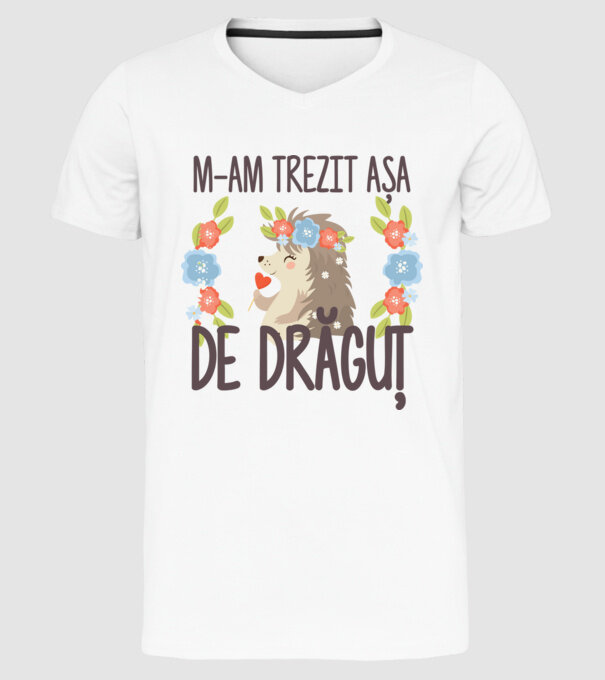 M-am trezit așa de drăguț model alb pe tricou
