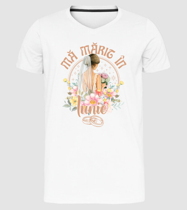 mă mărit - în iunie model alb pe tricou
