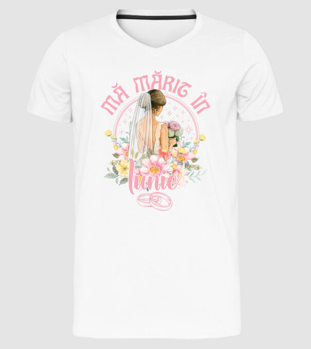 mă mărit - în iunie model alb pe tricou