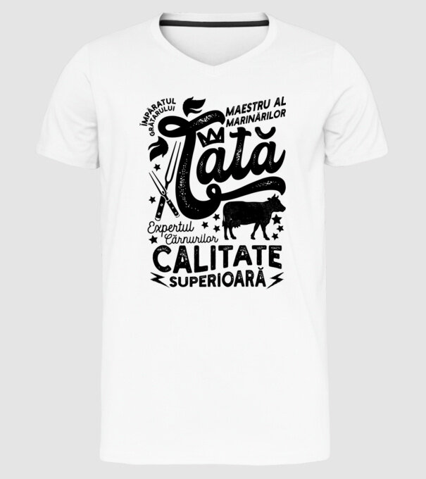 Împăratul grătarului, maestru al marinărilor, expertul cărnurilor - tată - Calitate superioară model alb pe tricou