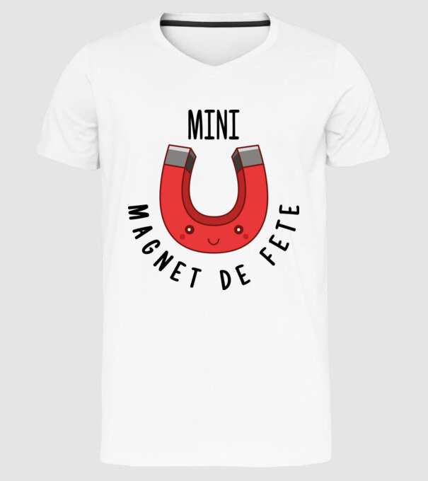 Mini magnet de fete model alb pe tricou