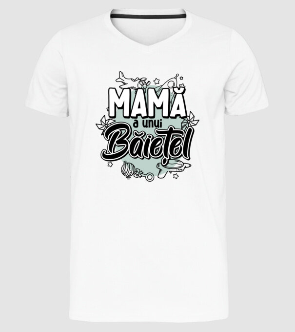 Mamă a unui băiețel model alb pe tricou